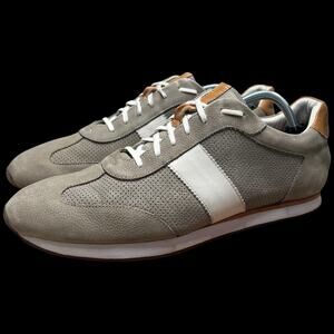 Men's Grey Suede Runner with White Stripe